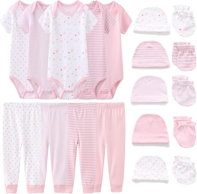 Chamie Newborn Baby Cute Design Bodysuit Short Sleeve One-Piece Baby Clothes for Boys and Girls