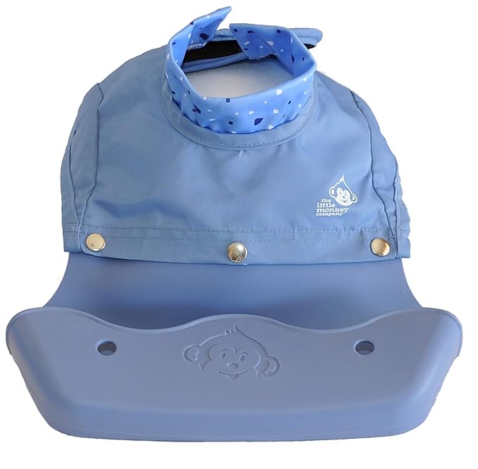 Philip Bib - 2 -in-1 Waterproof Baby Bib with Silicone Crumb Catcher, Full Coverage High Neck & Shoulder Protection, Portable Roll-Up Design, for Infants & Toddlers 4+ months