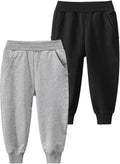 HUAER& Baby Boy's Jogger Pants Dinosaur Car Animal Print Drawstring Elastic Sweatpants 2-Pack
