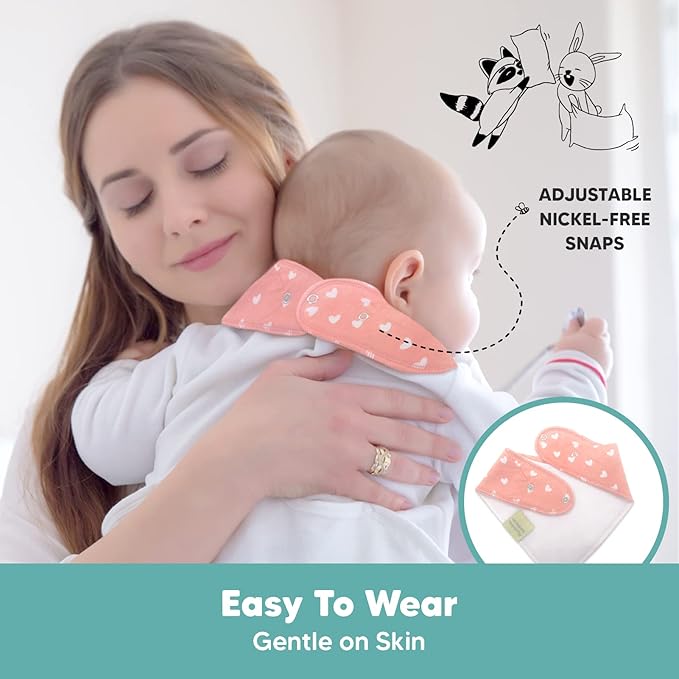KeaBabies 8-Pack Organic Baby Bandana Bibs for Girls - Super Absorbent Triangle Baby Bibs for Drooling and Teething Infant, 100% Cotton Extra Soft for Newborn, Infant 0-36 Months (Pink Dreams)