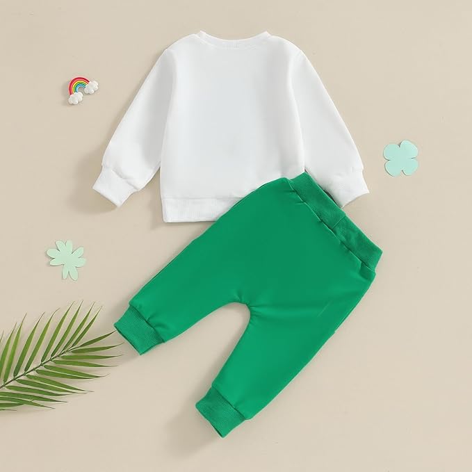 Fernvia Toddler Baby Girl Clothes 3 6 9 12 18 24 Months Fall Outfits Solid Long Sleeve Sweatshirt Tops + Pants Set