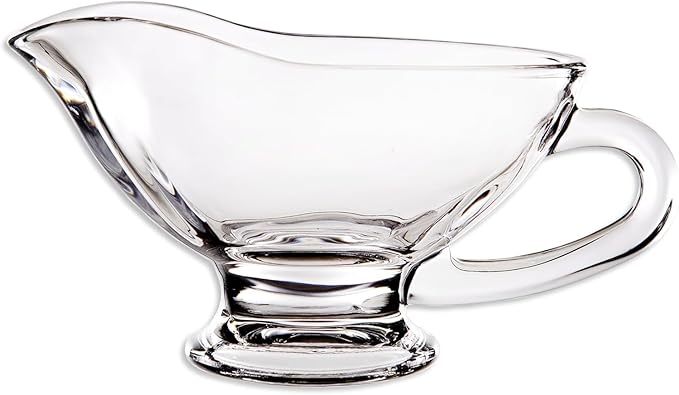 Fox Run Glass Gravy Boat, 9 oz, 270 ml Large Gravy Serving Dish With Handle