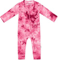 Jimonda Baby Girls Boys Footless Pajamas,Rayon From Bamboo Pjs 2 Way Zipper Long Sleeve Soft Sleeper,Infant Tie-dye Romper
