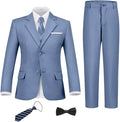 Boys Suit Set Slim Fit Kids Formal Suits Toddler Tuxedo Wedding Prom Classic Suits for Boy Teen Black Blue Dress Outfit