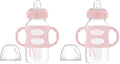 Dr. Brown's Milestones Wide-Neck Sippy Spout Bottle with 100% Silicone Handles, Easy-Grip Handles with Soft Sippy Spout, 9oz/270mL, Light-Pink, 2-Pack, 6m+