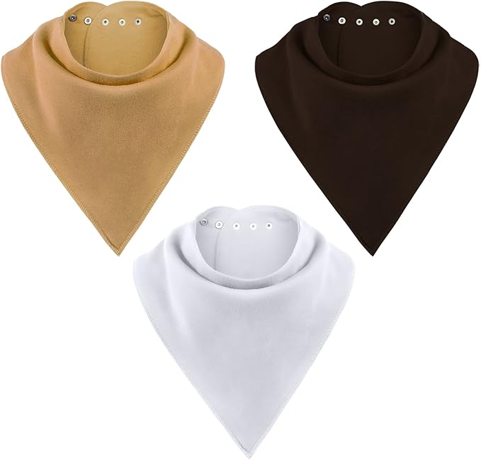 Adult Drool Bib for Special Needs, 3 Pk Soft Absorbent Large Bandana Bibs Set for Kids 4+, Men Women, Teens & Adults