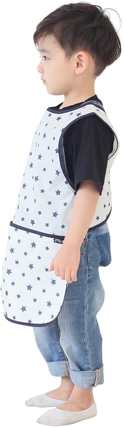 Kids Painting Apron – Waterproof Art Smock for Toddlers & Preschoolers, Messy Play, Baking, Crafts, Cooking, Mealtime