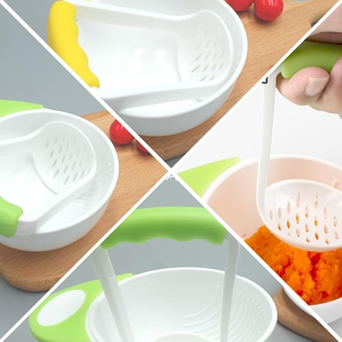 Mash and Serve Bowl, 2 Sets Food Masher Bowl Food Mill Portable Masher Maker for Baby