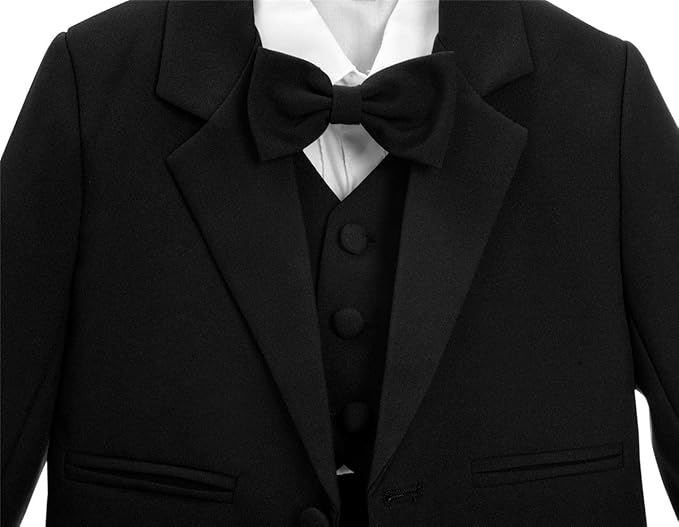 Dressy Daisy Baby Toddler Boy 5 Pcs Set Formal Tuxedo Suits No Tail Wedding Christening Baptism Outfits
