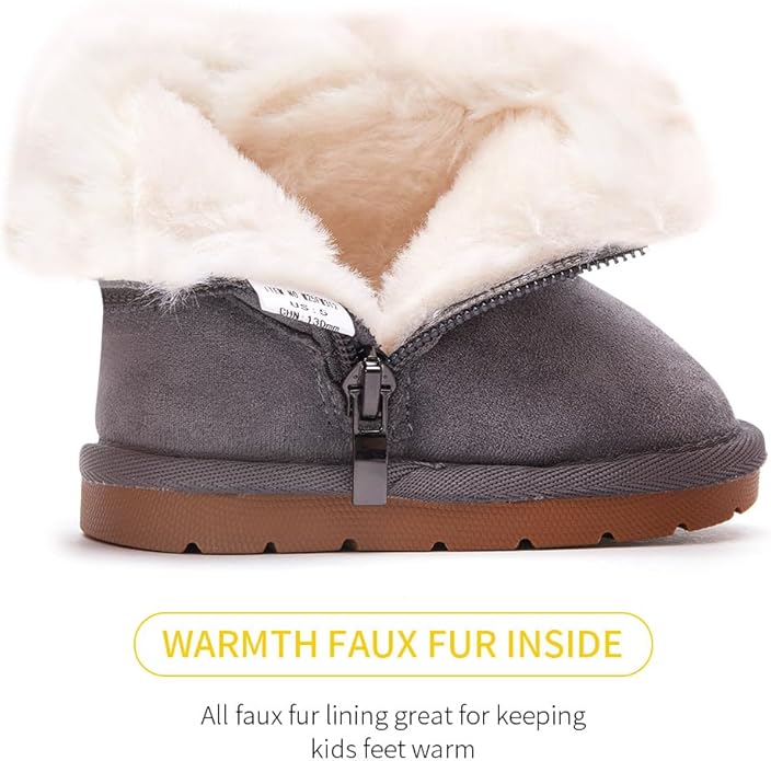 BMCiTYBM Girls Boys Snow Boots Warm Winter Fur Lined Baby Shoes (Infant/Toddler/Little Kid)