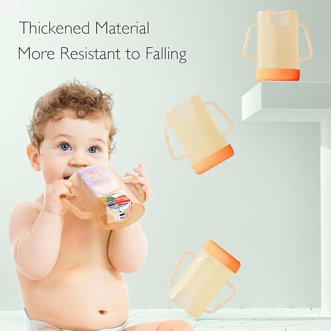 Momcozy Baby Pouch Holder No Squeeze, Baby Food & Juice Box Holder, Mess-Free, Easy Grip for Self-Feeding, BPA-Free & DEHP-Free, Must-Have for Babies, Violet&Orange 2Pcs