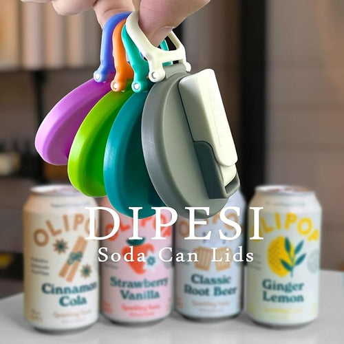 6 pack 6 color Soda Can Lids with Straws, Reusable Silicone Straws Soda Can Covers, BPA-Free,Airtight Seal, Easy to Use, Prevents Spills, Fits Standard Cans.