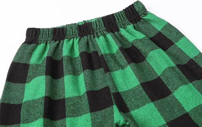 Schbbbta Kids Pajamas Set, Plaid Button Down Pjs for Girls & Boys, 9 Months - 14 Years