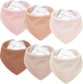 Susurration Muslin Baby Drool Bibs 6Pack Soft Triangular Adjustable Baby Bandana Bibs for Unisex Baby Girls & Boys