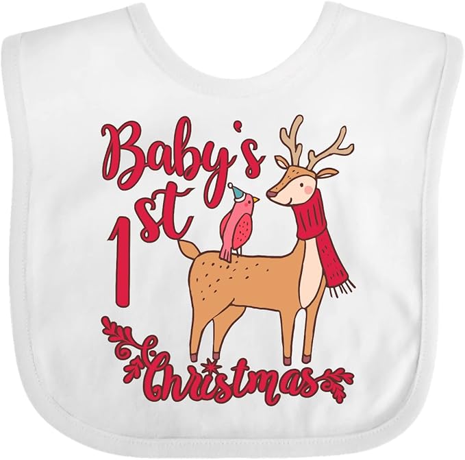 inktastic Baby's First Christmas Baby Bib