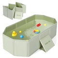 Orzbow Collapsible Baby Bathtub, Toddler Bathtub with Non-Slip Base, Portable Bath Tub for Kids Infant 12 Months+ Travel, Easy to Clean, Stable & Durable, Space-Saving, Green