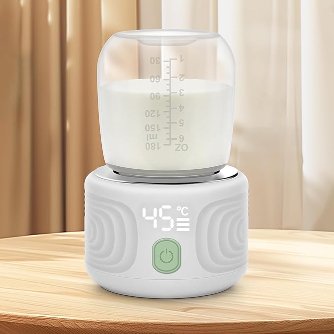 Baby Bottle Warmer, Maypott Portable 3 Minutes Fast Milk Warmer for Travel with 4 Selectable Temperature & Burn Protection, Leak-Proof & Safe Rechargeable Bottle Warmer for Breastmilk, Formula, Water