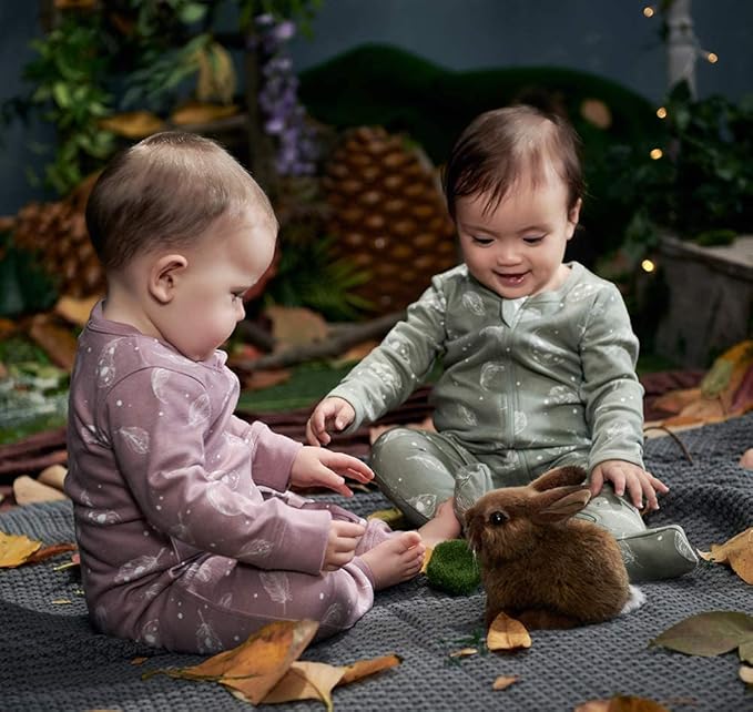 Owlivia Organic Cotton Baby Boy Girl Zip up Sleep 'N Play Pjs, Footless, Long Sleeve