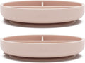 Lalo Suction Plates - 2 Pack, 100% Silicone Non-Toxic BPA-Free Baby Plates with Suction Base To Prevent Accidental Tip-Overs - Suction Plates for Toddlers With Three Divided Sections - Grapefruit
