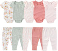 Kiddiezoom Newborn Baby Layette Set 10-Piece with Bodysuits and Pants Set for Unisex Baby Gift Sets