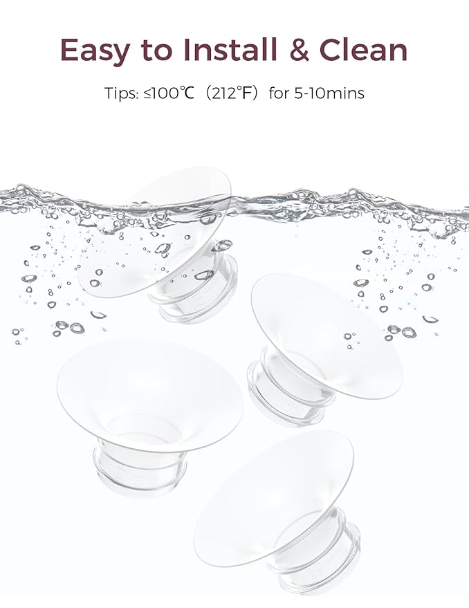 Momcozy Original Replacement Accessories for M5| M6| M9, Food-Grade Silicone & BPA Free, Original Breastfeeding Parts, Inserts 15mm, 4 Pack