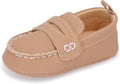LONSOEN Baby Girls Boys Loafers Prewalker Dress Crib Shoes