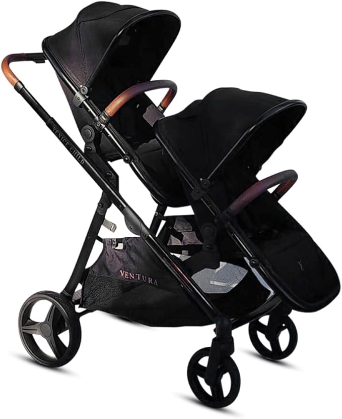 Venice Child Midnight Ventura Single to Double Sit-and-Stand Stroller & 2nd Toddler Seat (Package # 3)
