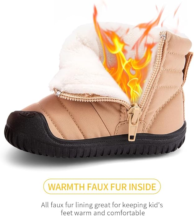 BMCiTYBM Toddler Baby Snow Boots Winter Shoes Boys Girls Cold Weather Baby Faux Fur Shoes