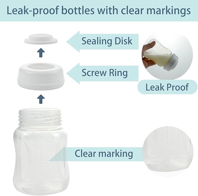 Pump Parts Compatible with Spectra S1/S2/9 Plus, Not Original Accessories, Full Set Replacements Include 13mm Flange, Duckbill Valve, Backflow Protector, Tubing and Bottle