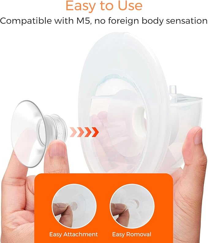Flange Inserts 15mm 6PCS - Compatible with Momcozy M5/M6/S12 Pro/S9 Pro/V1/V2,Spectra,Medela,Elvie,Lansinoh 24mm Flange - Breast Pump Replacement Pump Parts - BPA Free Silicone,6 Pack
