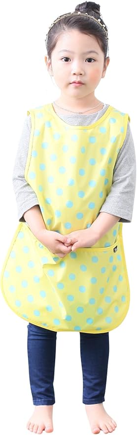Kids Painting Apron – Waterproof Art Smock for Toddlers & Preschoolers, Messy Play, Baking, Crafts, Cooking, Mealtime