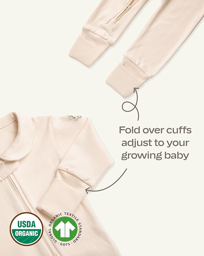 MON CHOU Convertible Footie Pajamas - Soft Organic Cotton Baby Pajamas - 100% Pima Cotton PJ’s & Luxury Newborn Sleepers