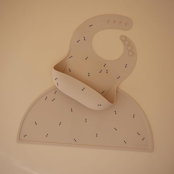 mushie Silicone Placemat for Kids | BPA-Free Non-Slip Design (Bees)