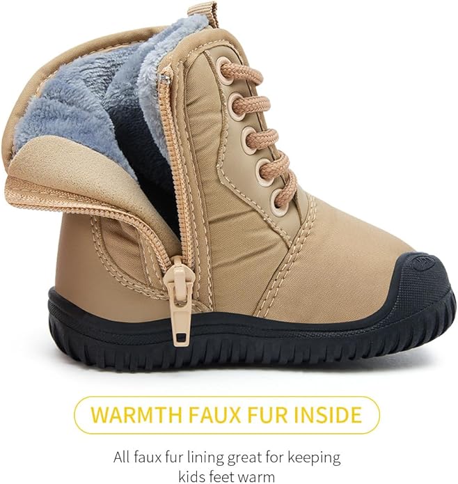 BMCiTYBM Toddler Baby Winter Snow Boots Boy Girl Faux Fur Warm Non Slip First Walking Infant Shoes