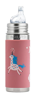 Pura Kiki 9oz/260ml Stainless Steel Insulated Sippy Bottle w/Sleeve, Plastic-Free, MadeSafe Certified, Medical-Grade Silicone Sipper Spout Fast Flow Rate for Kids, Toddlers, Babies & Infant – Unicorn