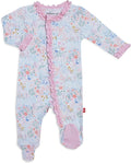 Magnetic Me Girls Modal Magnetic Baby Footie Pajamas | Silky Soft Modal Fabric | Baby Sleepers Available Sizes PRE - 24M