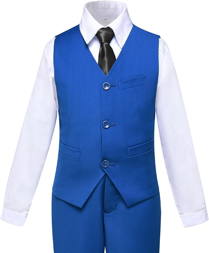 Boys Suit for Kids Tuxedo Suits for Wedding Formal Suit Set Toddler Boy Dress Outfit with Shirt and Tie