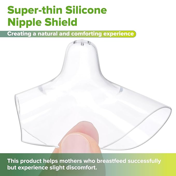 haakaa Nipple Shields for Nursing Nipple Shield for Breastfeeding with Storage Case Ultra-Thin Food-Grade Silicone (24mm, 2pcs)
