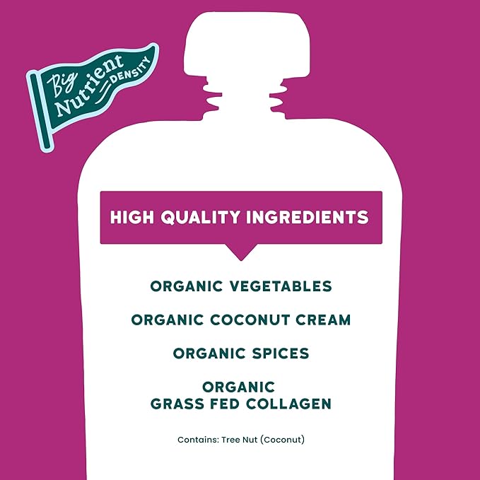 Serenity Kids 6+ Months Organic Baby Food Smoothie Pouch - Dairy-Free Beet & Carrot - USDA Certified Organic Protein Blend - 3.5 Oz, 6 Pack