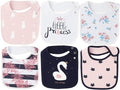 Maiwa 6 Pack Waterproof Cotton Baby Bibs for Girls Boys for Drooling Eating with Snaps