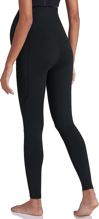 POSHDIVAH 3 Pack Women's Maternity Workout Leggings Over The Belly Pregnancy Yoga Pants with Pockets