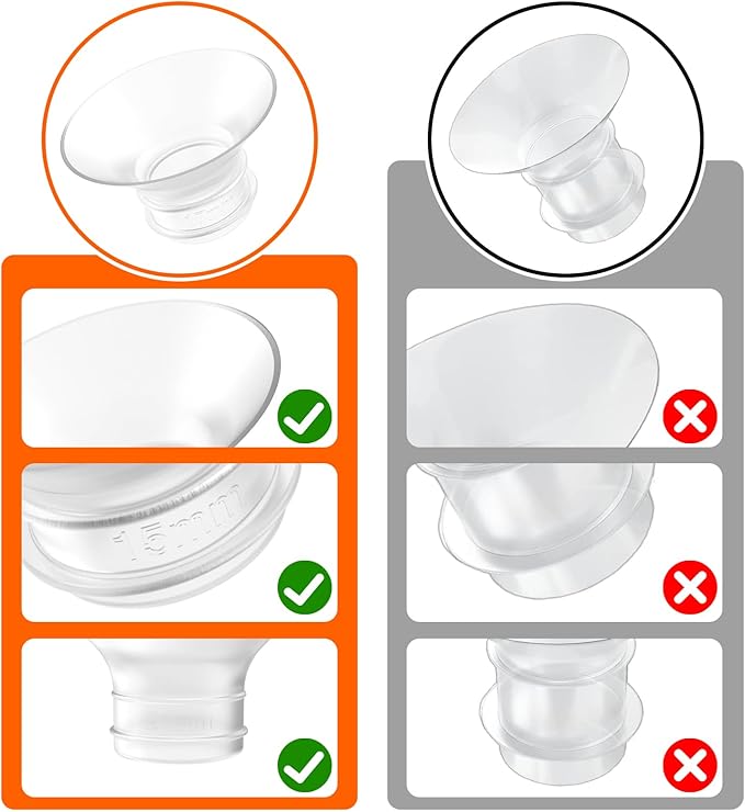 Flange Inserts 19mm 6PCS - Compatible with Momcozy M5/M6/S12 Pro/S9 Pro/V1/V2,Spectra,Medela,Elvie,Lansinoh 24mm Flange - Breast Pump Replacement Pump Parts - BPA Free Silicone,6 Pack