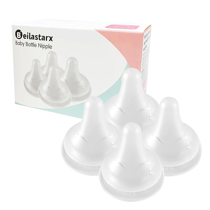 Beilastar-x Nipples for Baby Bottles – 100% Soft Baby Bottle Nipples, Natural Feel Silicone Bottle Nipples, BPA-Free(9M+, LL, 4 Counts)