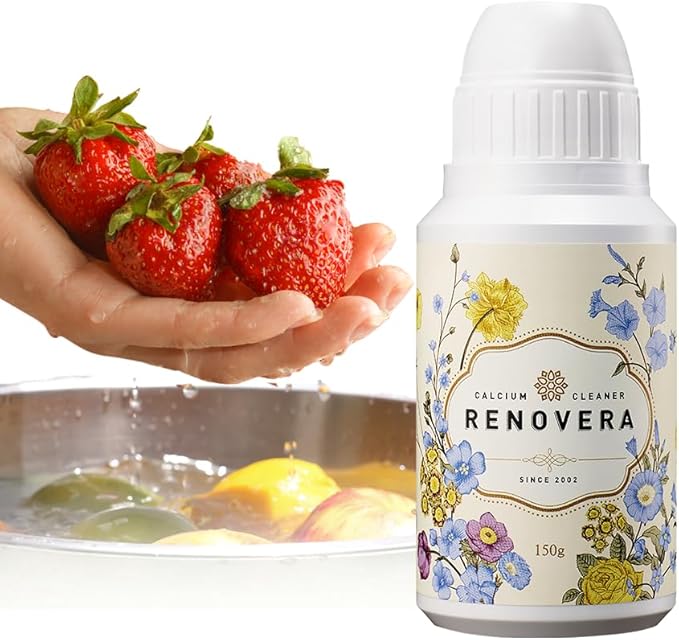 Fruit & Vegetable Wash | Gentle Enough for Baby Food, 1 Bottle Lasts 1 Year, Single Ingredient, Removes Residues, Calcium Helps Keep Produce Fresh 20x Longer