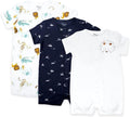 3-Pack 100% Cotton Baby Boy Rompers,0-24Months Short Sleeve Toddler Romper,Breathable Spring/Summer Clothes