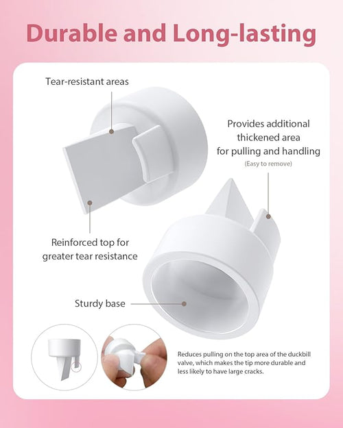 13MM Flange and Duckbill Valve Set Compatible with Spectra S1 S2 9 Plus, Wide Mouth Breast Pump Replacement Parts, Multiple Size Options 13–30mm, Not Original Accessories