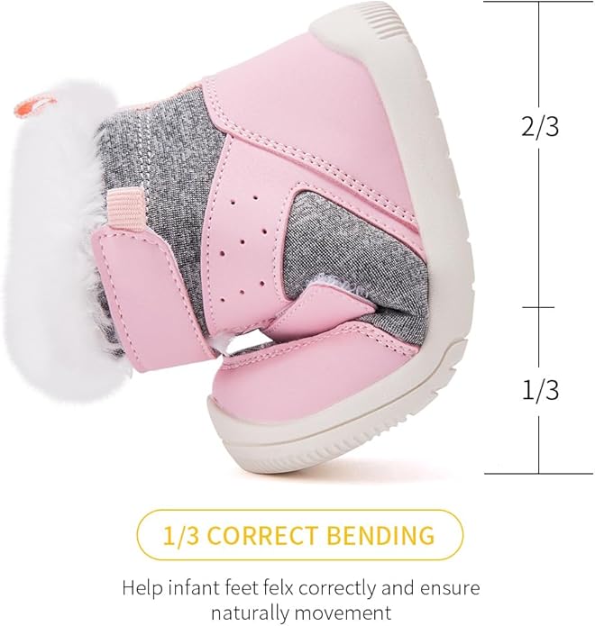 BMCiTYBM Toddler Baby Winter Snow Boots Boy Girl Faux Fur Warm Non Slip First Walking Infant Shoes