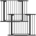 Cumbor 2 Pack 29.7-40.6" Baby Gate for Stairs, Mom's Choice Awards Winner-Auto Close Dog Gate for doorways, Pressure Mounted Pet Gates Indoor, Easy Walk Thru Wide Safety Child Gate for Dog, Black