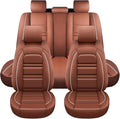 Seat Covers for Dodge Challenger 2008-2023 | 5-Seats Leather Seat Covers, Easy to Install Automotive Seat Covers Full Set (Full Set, Coffee)