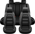 Seat Covers for Malibu 2004-2025 | 5-Seats Leather Seat Covers, Easy to Install Automotive Seat Covers Full Set (Full Set, Black&White Line)